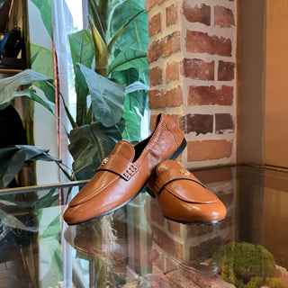 TORY BURCH Bourbon Leather Ballet Loafers SZ6M