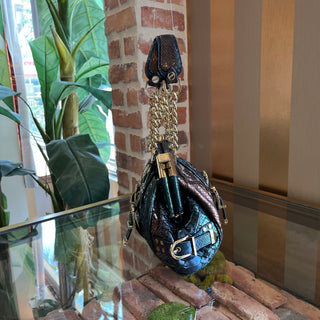 VERSACE Python Multicolor Medusa Frame Top Handle Bag