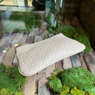 GUCCI Small Pink GG Emblem Shoulder Bag