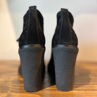 LOUIS VUITTON LV Monogram Suede Lace-Up Boots Size 6.5