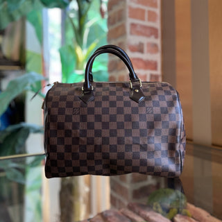 LOUIS VUITTON Speedy 30 Damier Ebene Canvas Satchel