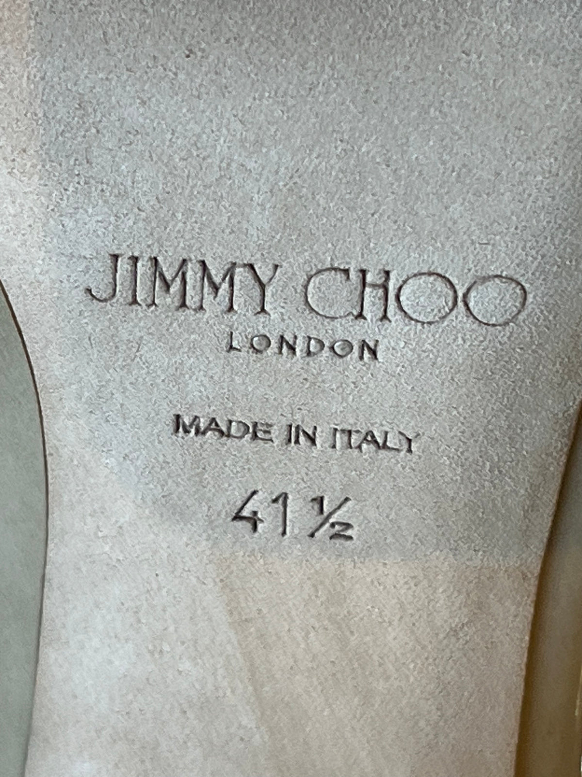 Jimmy Choo Beige Patent Leather Romy Heels SZ 41.5
