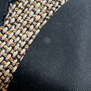 CHANEL CC Gold Black Tweed Grosgrain Espadrilles SZ 41 (US 11)