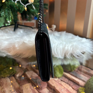 SAINT LAURENT Snake Effect Monogram Kate Wallet on Chain