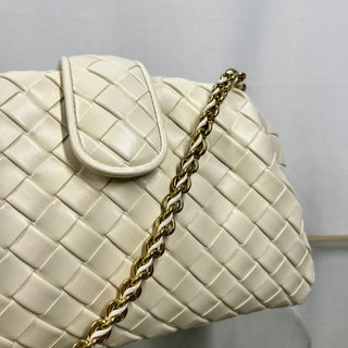 BOTTEGA VENETA Teen Lauren 1980 Intrecciato Off- White Clutch