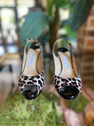 JIMMY CHOO Leopard Slingback Pumps SZ 37