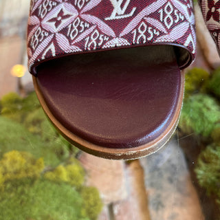 LOUIS VUITTON Since 1854 Red Canvas Slip On Mules 39.5 (9.5US)