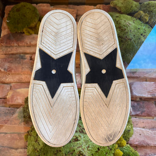 DIOR White Calfskin Suede Star Sneakers SZ 37.5 (US 7.5)