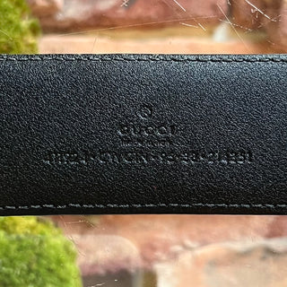 GUCCI GG Debossed Guccissima Black Leather Belt SZ 95/38