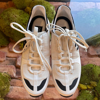 CHANEL White/Black CC Trainer Sneakers SZ 39 (US 9)