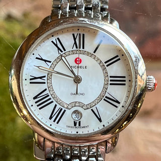MICHELE Serein Silver Round Face Stainless Steel Watch