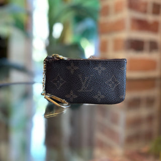 LOUIS VUITTON Key Cles Monogram Canvas Brown Vintage Pouch