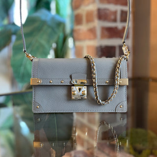 LOUIS VUITTON Trunk Chain Taupe Leather Shoulder Bag