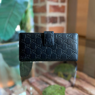 GUCCI GG Signature Black Leather Continental Wallet