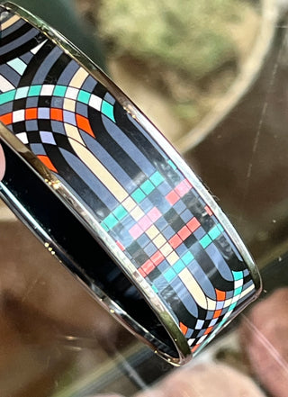 HERMES Abstract Sangles Enamel Wide Bangle