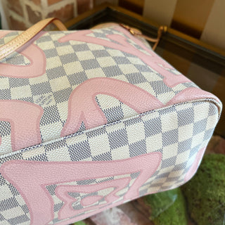 LOUIS VUITTON Neverfull MM Damier Azur Limited Edition Tahitienne Canvas Tote
