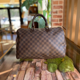LOUIS VUITTON Speedy 35 Damier Ebene Canvas Satchel
