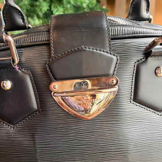 LOUIS VUITTON Bowling Montaigne GM Black Epi Leather Satchel Bag