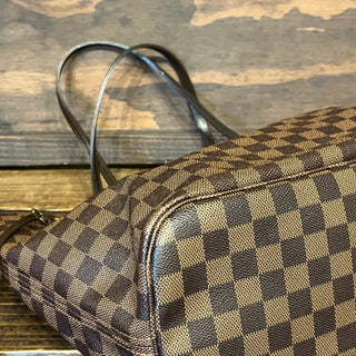 LOUIS VUITTON Neverfull MM Damier Ebene Brown Canvas Tote Bag