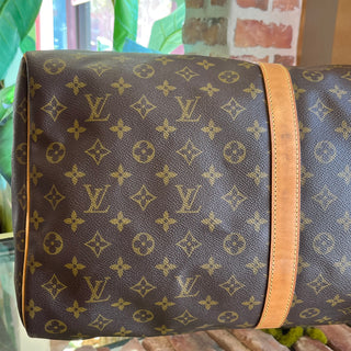 LOUIS VUITTON Keepall 60 Brown Monogram Canvas Vintage Duffle Bag TS3901