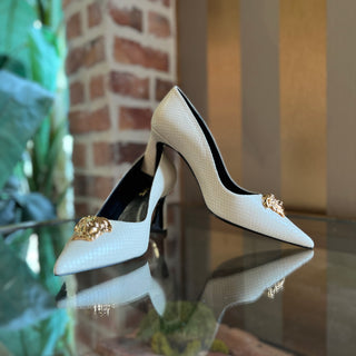 VERSACE Cream St Ayers Python Medusa Pumps SZ 36 (US 6)