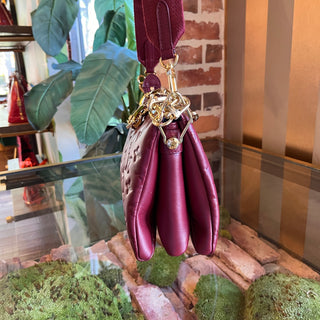 LOUIS VUITTON Coussin PM Wine Lambskin Embossed Monogram Shoulder Bag