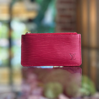 LOUIS VUITTON Key Cles Red Epi Leather Key Pouch