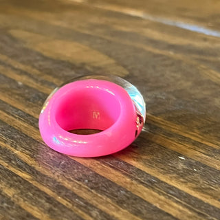LOUIS VUITTON Rose Pop Resin Swarovski Inclusion Ring 6.5