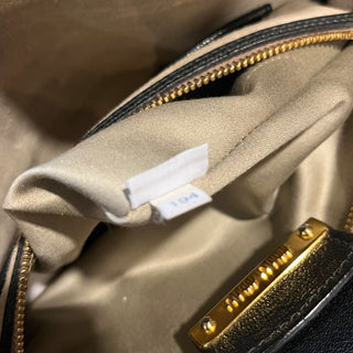 MIU MIU Madras Black Goatskin Tote Bag