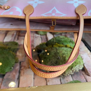 LOUIS VUITTON Neverfull MM Light Pink By The Pool Giant Monogram Tote Bag