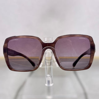 CHANEL 5408 1641/S1 Light Brown Purple Tortoise Acetate Square Sunglasses