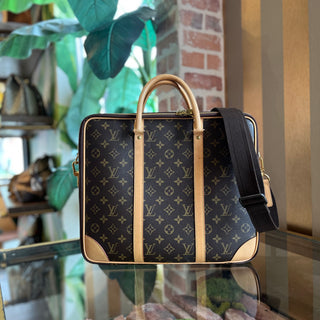 LOUIS VUITTON Cupertino Monogram Canvas Brown Briefcase