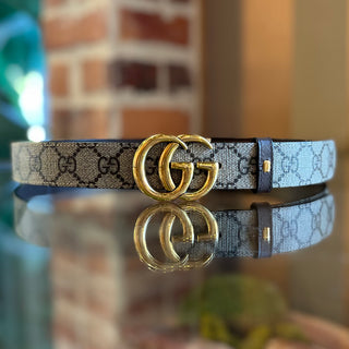 GUCCI Reversible Interlocking G Web Canvas Belt SZ 80/32