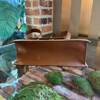 BVLGARI Tan Vintage Turnlock Shoulder Bag