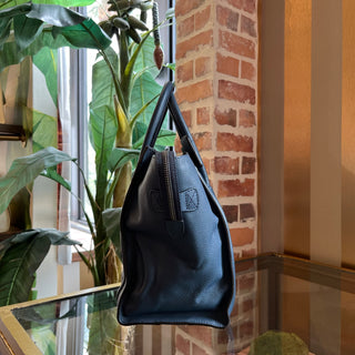 CELINE Luggage Mini Navy Blue Drummed Calfskin Leather Tote