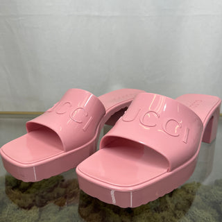 GUCCI Rubber Sandals Wild Rose SZ 39