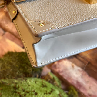 LOUIS VUITTON Trunk Chain Taupe Leather Shoulder Bag