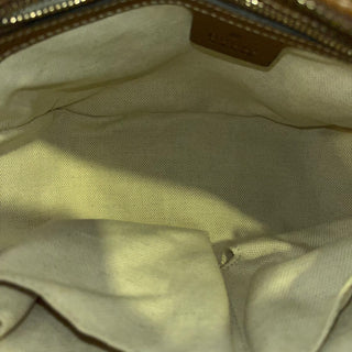 GUCCI Small Bree Convertible Brown GG Canvas Leather Tote Bag