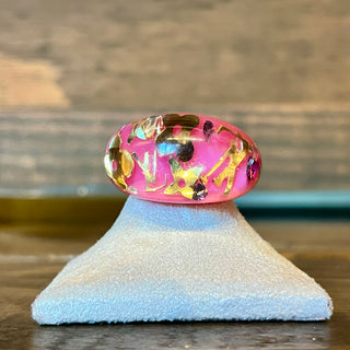 LOUIS VUITTON Rose Pop Resin Swarovski Inclusion Ring 6.5
