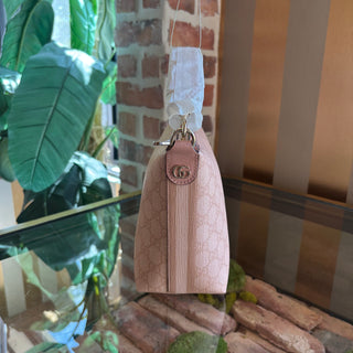 GUCCI Pink GG Supreme Super Mini Ophidia Shoulder Bag