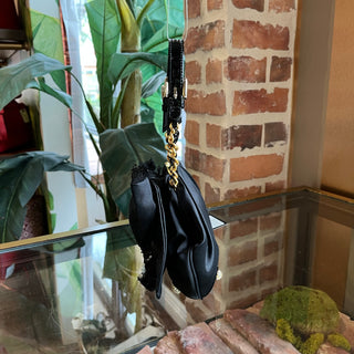 DOLCE&GABBANA Borsa Da Sera Pizzo Black Satin Evening Bag