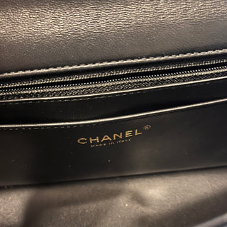 CHANEL Twist Flap Black Lambskin Top Handle Bag