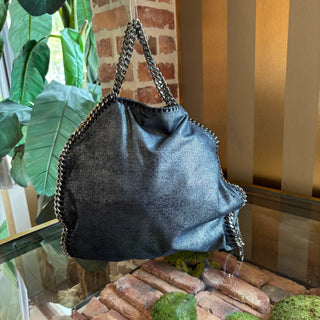 STELLA MCCARTNEY Metallic Blue Falabella Shoulder Bag