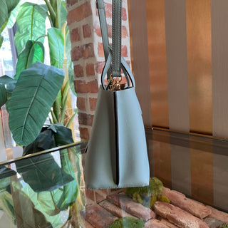 TORY BURCH Perry Small Blue Triple Compartment Tote