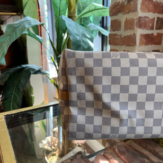LOUIS VUITTON Speedy Bandouliere 35 Damier Azur Canvas Satchel