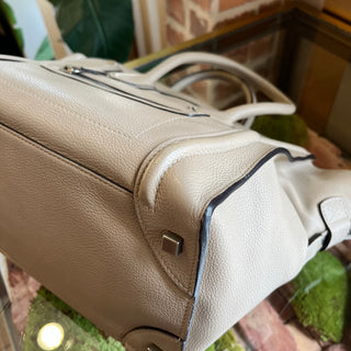 CELINE Luggage Mini Beige Drummed Calfskin Tote Bag