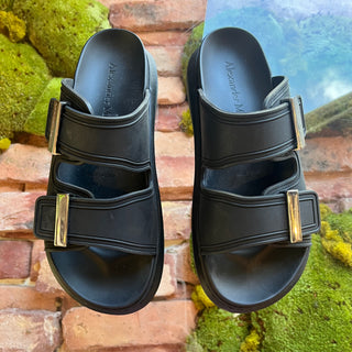 ALEXANDER MCQUEEN Hybrid Black Rubber Slides