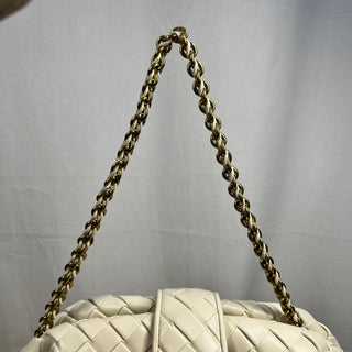 BOTTEGA VENETA Teen Lauren 1980 Intrecciato Off- White Clutch