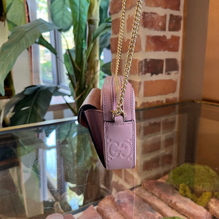 GUCCI Super Mini Jumbo GG Embossed Leather Crossbody Bag