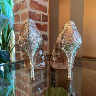 DIOR Metallic Gold Sequin Embellished Heels SZ 39.5 (US 9.5)